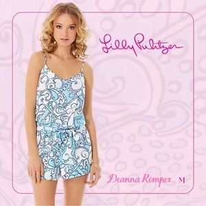 Lilly Pulitzer Deanna Summer Romper size M or US 8-10 nautical print NWOT